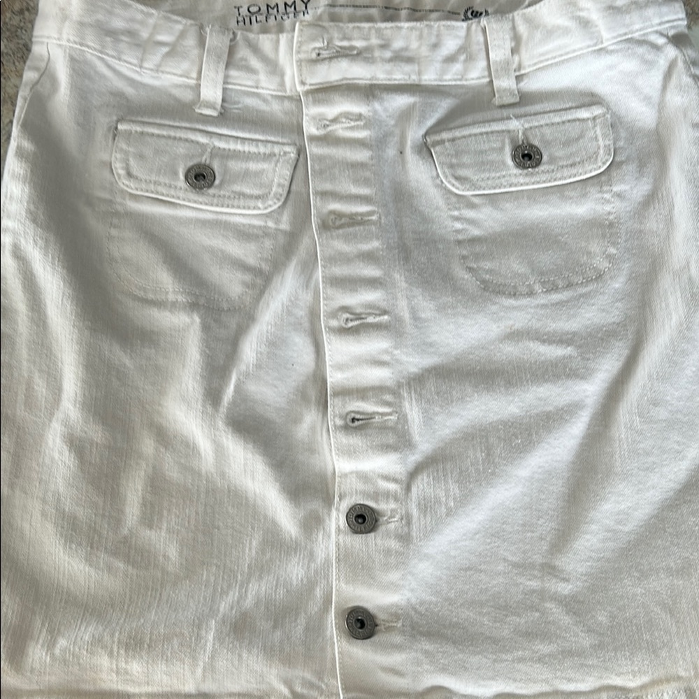 Tommy Hilfiger Classic White Denim Skirt